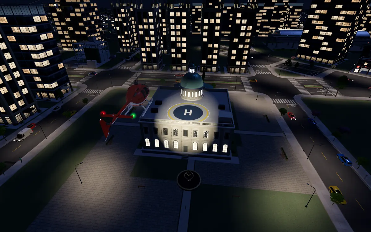 Night patrol over City Hall