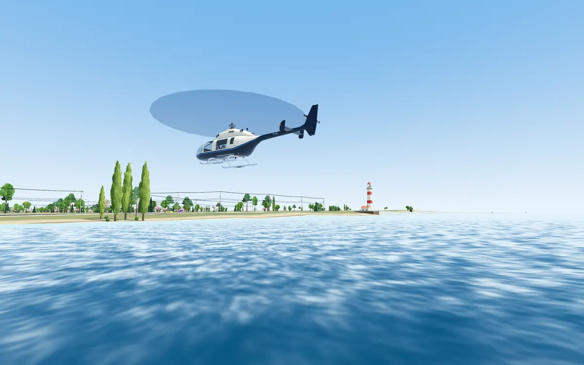 Hovering over the sea
